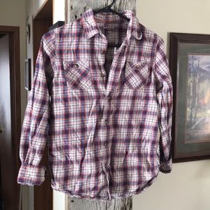 Arizona Boys Plaid Flannel Shirt L